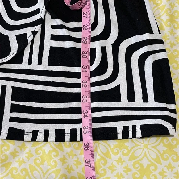 2/$20 Nine West XL Faux Wrap Black/White Dress Professional Sexy stretchy EUC - Picture 8 of 9